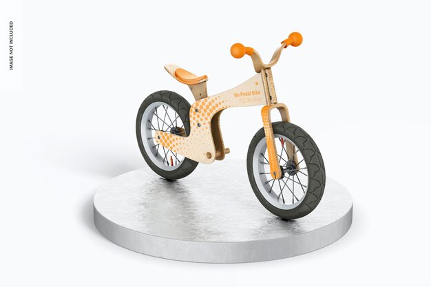 Maquete de bicicleta sem pedal, vista esquerda