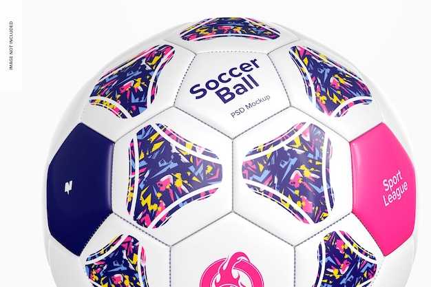 Maquete de bola de futebol, close-up