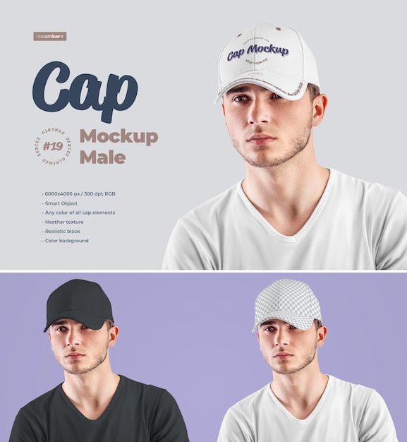 Maquete de boné masculino