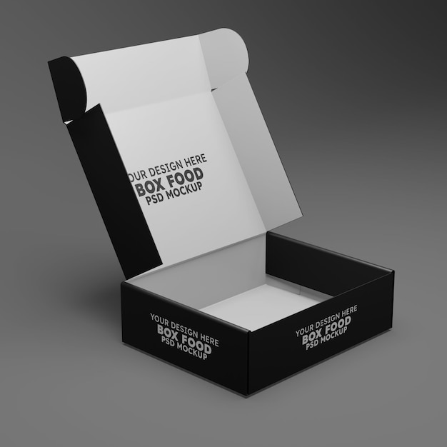 Maquete de brilho de papel de comida de caixa