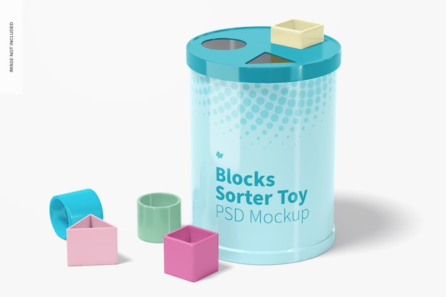 Maquete de brinquedo do classificador de blocos