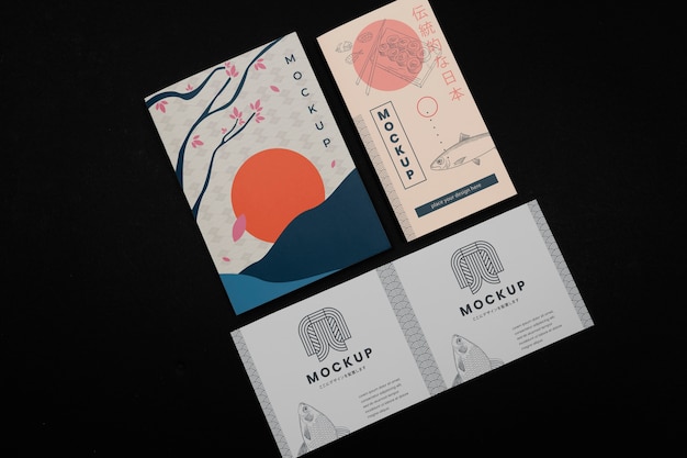 Maquete de brochura com inspiração japonesa
