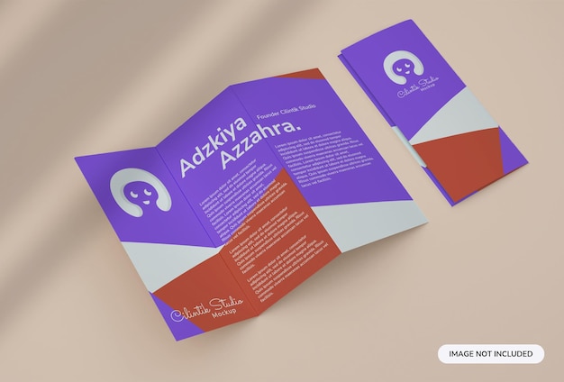 PSD maquete de brochura criativa com três dobras para sua marca comercial