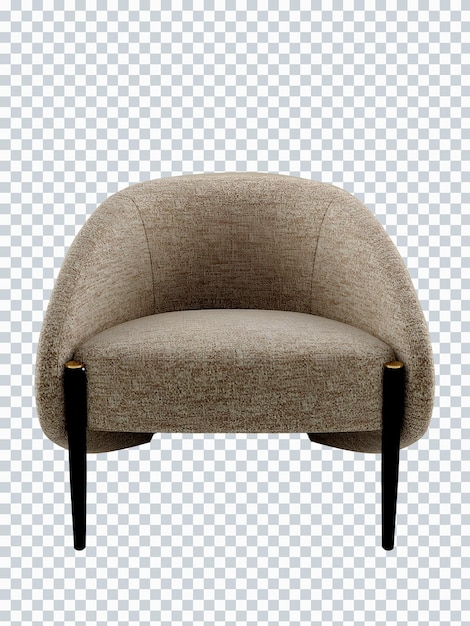 Maquete de cadeira bege de luxo moderno. vista frontal. transparente.