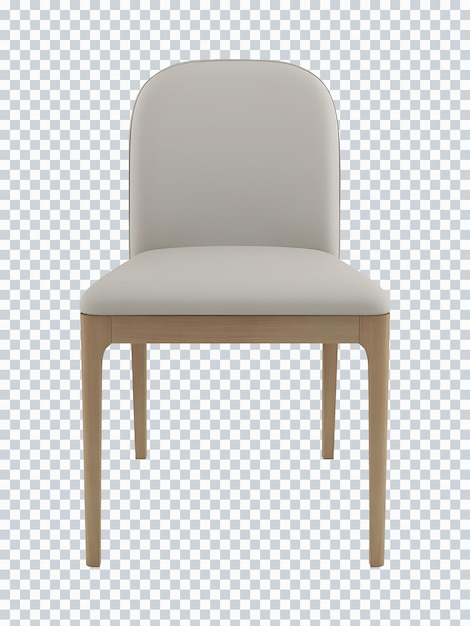 PSD maquete de cadeira única cinza e madeira. vista frontal. transparente. png renderização 3d