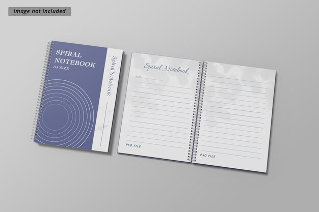 Maquete de caderno A5 espiral