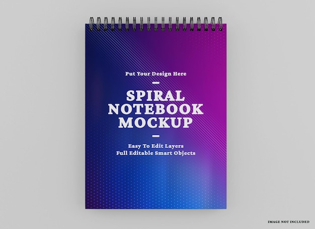 Maquete de caderno espiral realista