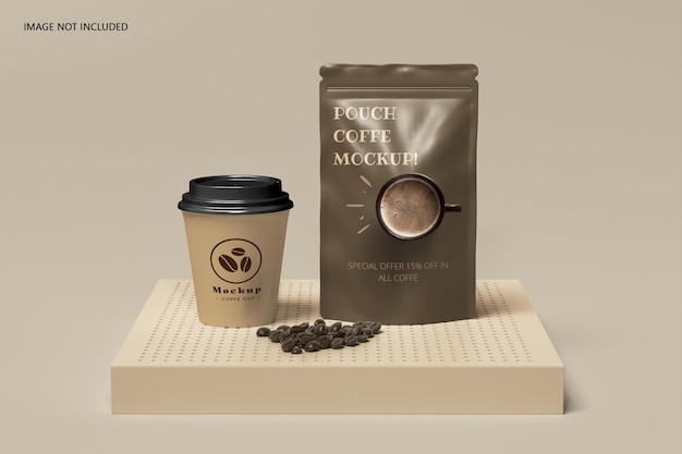 Maquete de café poch