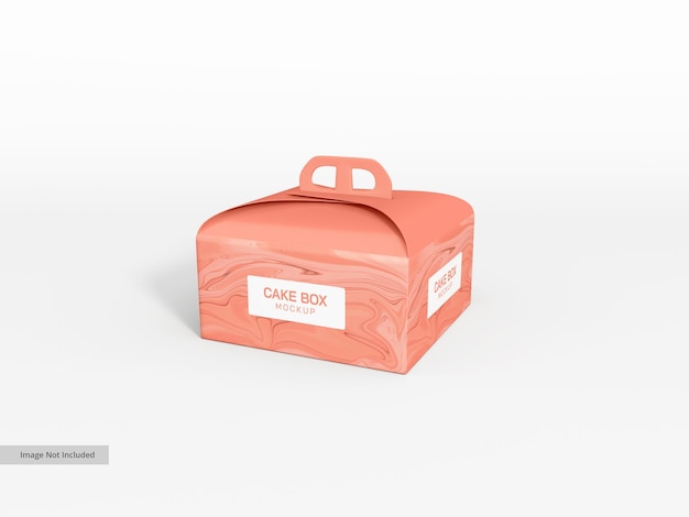 Maquete de caixa de bolo de papel curvo
