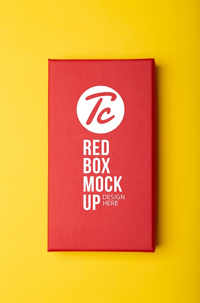 Maquete de caixa de embalagem vermelha