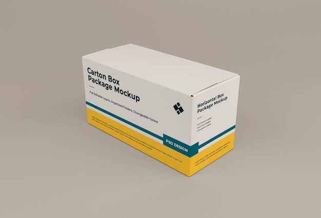 maquete de caixa de papelão isolada