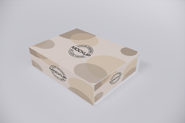 Maquete de caixa de papelão PSD ou design de maquete de caixa de presente
