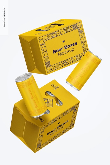 PSD maquete de caixas de cerveja