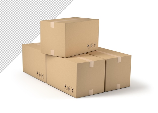 PSD maquete de caixas de papelão empilhadas