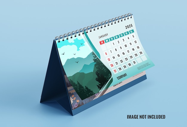 Maquete de calendário de mesa elegante isolado