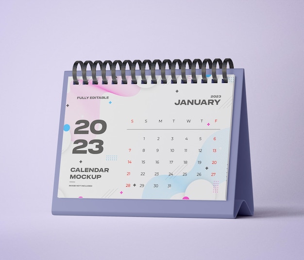 Maquete de calendário de mesa