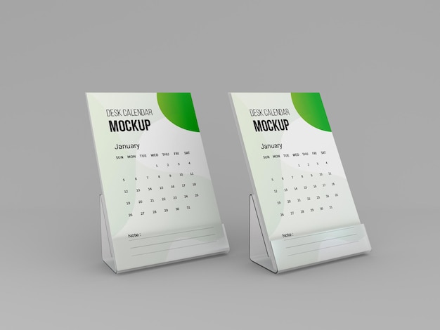 Maquete de calendário de mesa