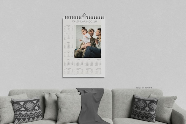 Maquete de calendário de parede minimalista