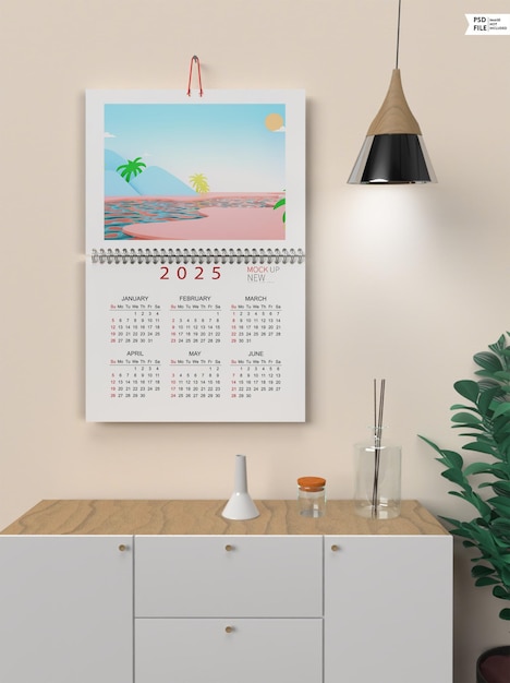 Maquete de calendário mais recente