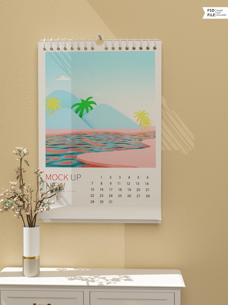 Maquete de calendário mais recente