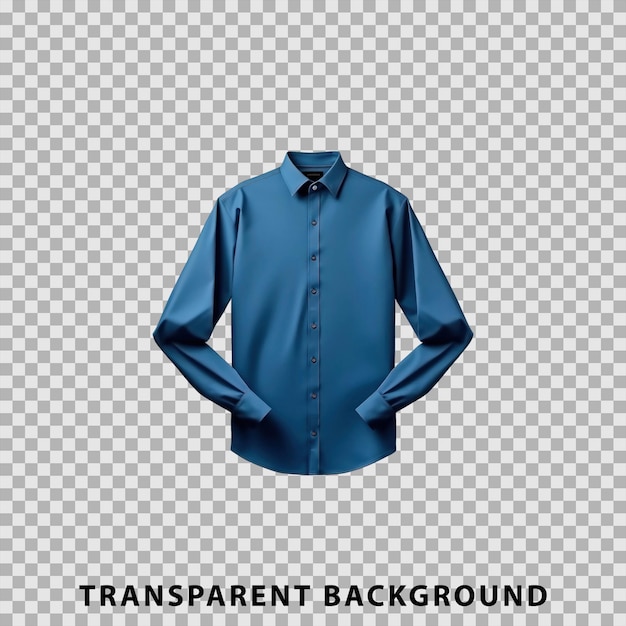 PSD maquete de camisa de manga comprida azul marinho isolada em fundo transparente