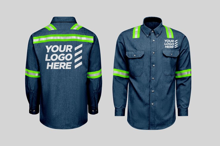 PSD maquete de camisa de trabalho hi vis