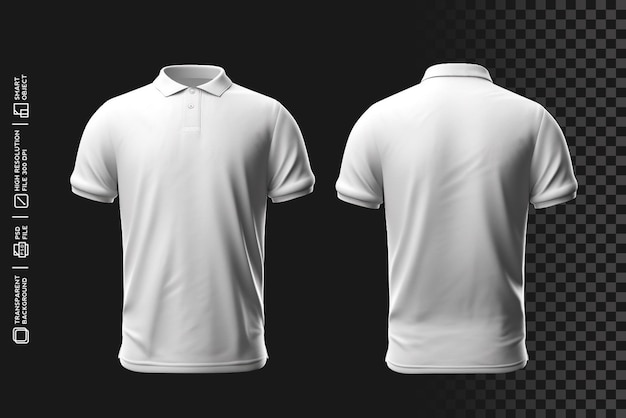 Maquete de camisa polo frontal e traseira de alta qualidade para exibição profissional