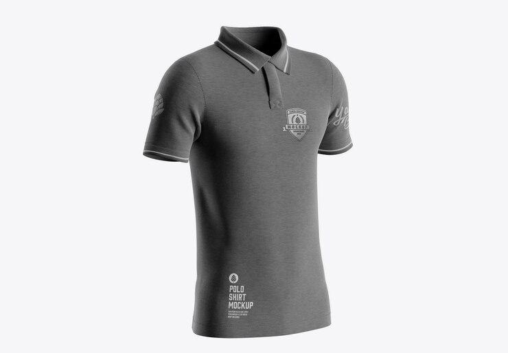 Maquete de camisa pólo masculina de manga curta