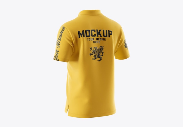 Maquete de camisa polo masculina manga curta verso 3d render