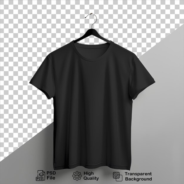 PSD maquete de camisa preta em fundo cinza inclui arquivo png