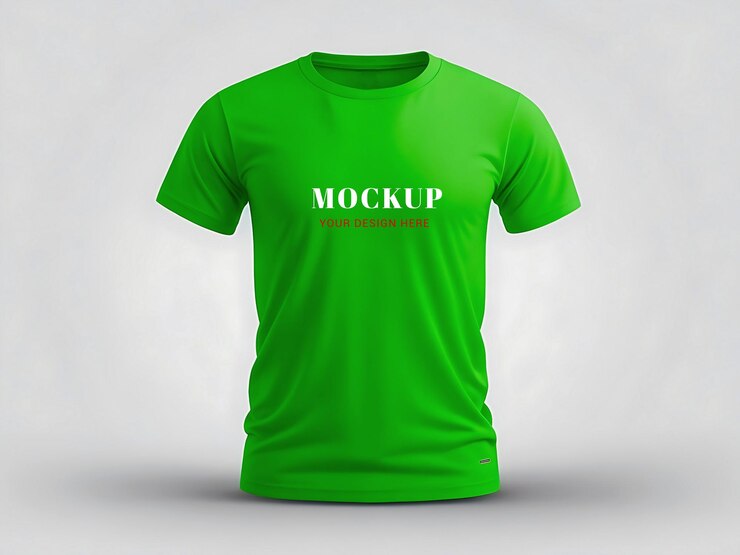 maquete de camisa verde de frente