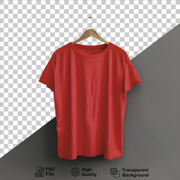 PSD maquete de camisa vermelha em fundo cinza inclui arquivo png