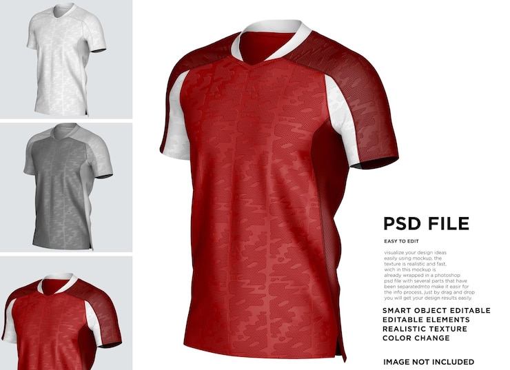 PSD maquete de camiseta com decote em v