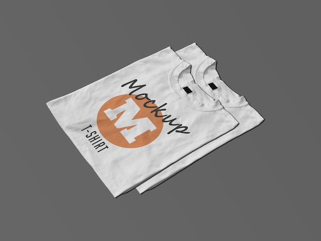 maquete de camiseta com duas dobras vista frontal maquete de camiseta com fundo