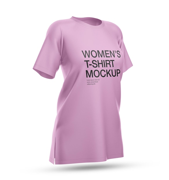PSD maquete de camiseta de mulher realista para maquete de camiseta 3d