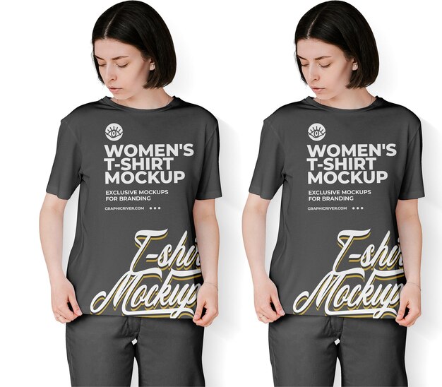 Maquete de camiseta feminina