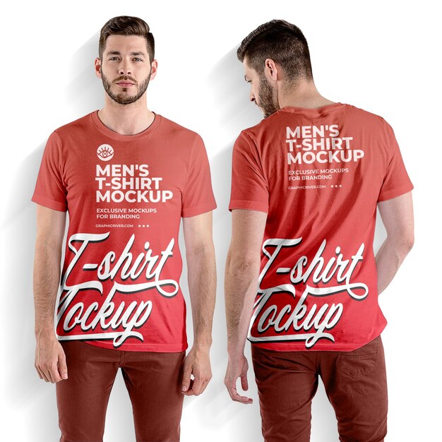 PSD maquete de camiseta masculina