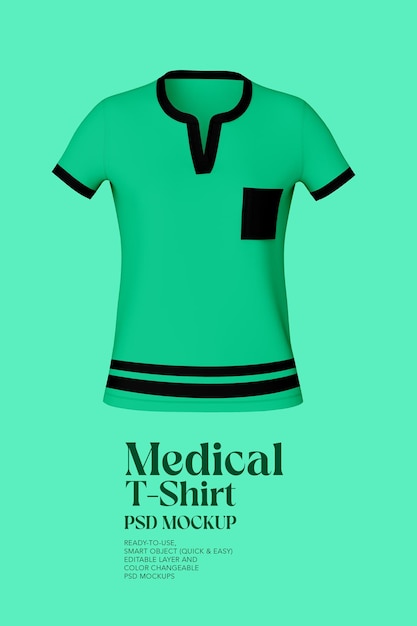 PSD maquete de camiseta médica