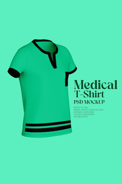 PSD maquete de camiseta médica