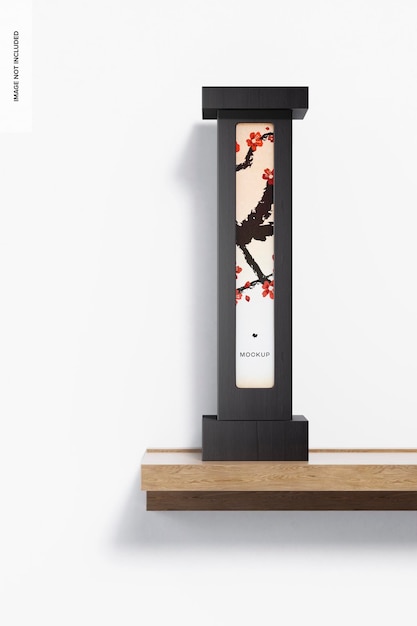 Maquete de candeeiro de mesa de papel japonês, na prateleira