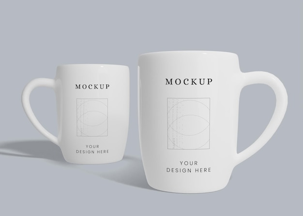 Maquete de caneca branca de reboque