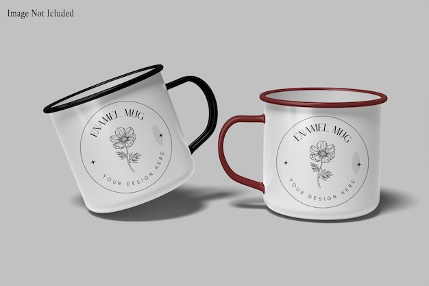 maquete de caneca esmaltada