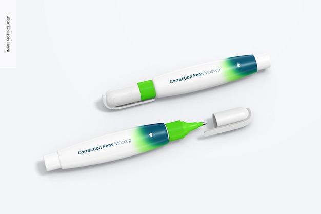 Maquete de canetas de correção