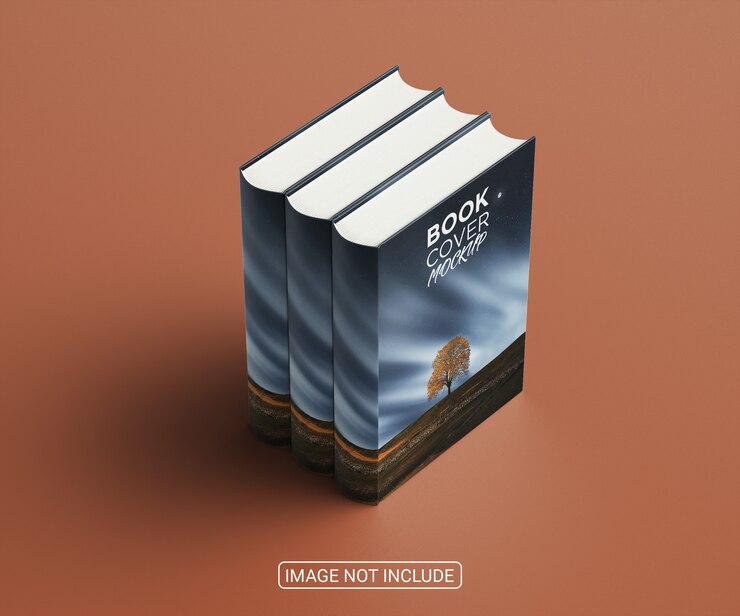 Maquete de capa de livros minimalistas de alto ângulo