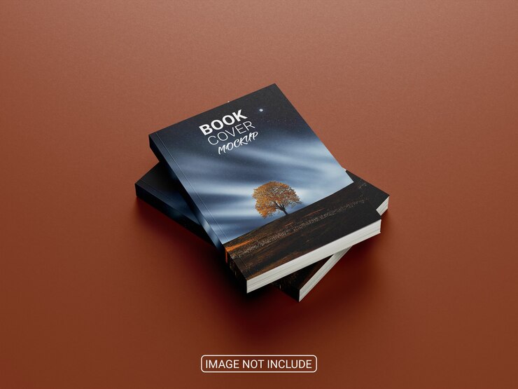 Maquete de capa dura de livro realista com vista lateral