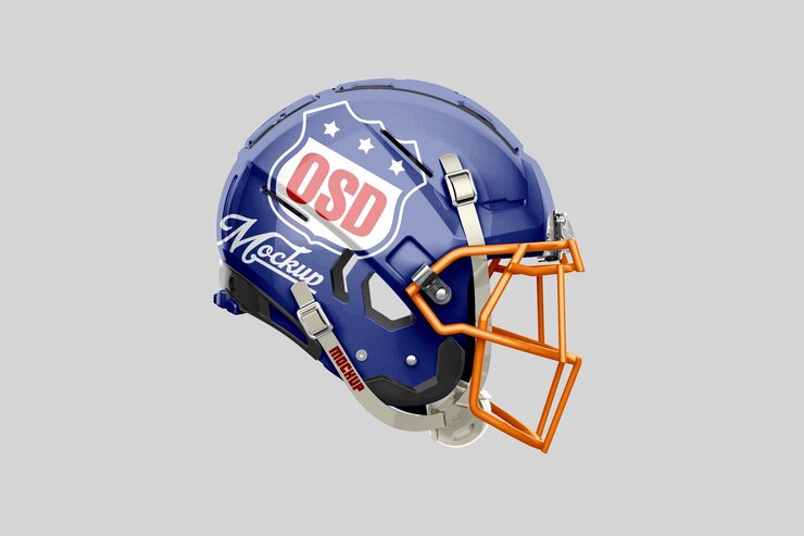PSD maquete de capacete de futebol