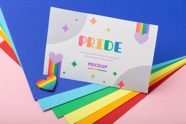Maquete de cartão de celebração do mês do orgulho