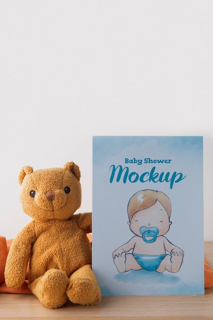 Maquete de cartão de chá de bebê menino