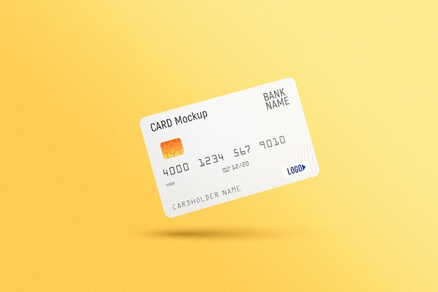 Maquete de cartão de crédito flutuante