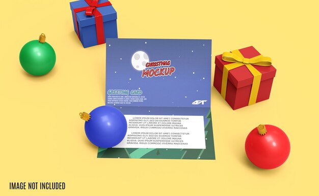 Maquete de cartão de natal renderização em 3d